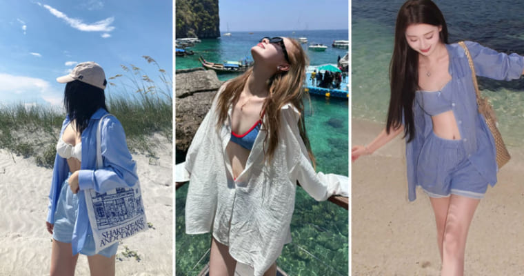 Lý do combo bikini và áo sơ mi đi biển được ưa chuộng